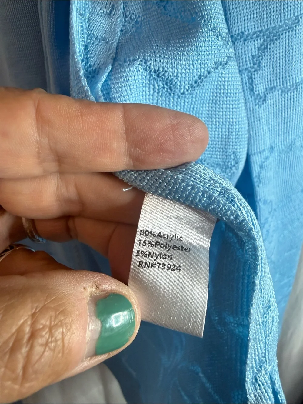 Ming Wang Light Blue Open Front Knit Longline Cardigan and Tank